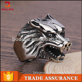 Saudi Arabia style 18 k gold plated lion head finger ring Stainless steel ring for men